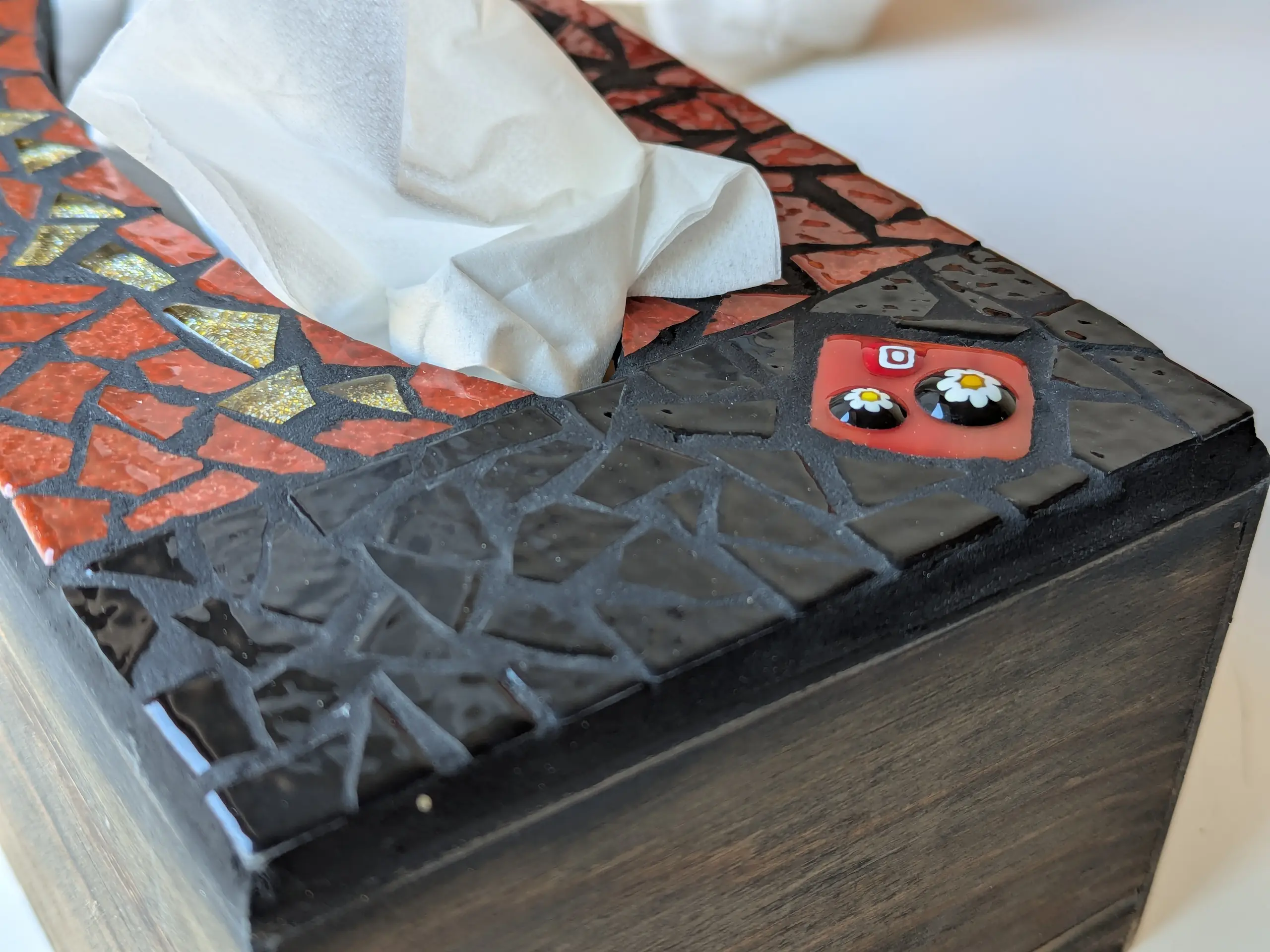 Image - Macro texture du cabochon de la Mosabox milleflori.